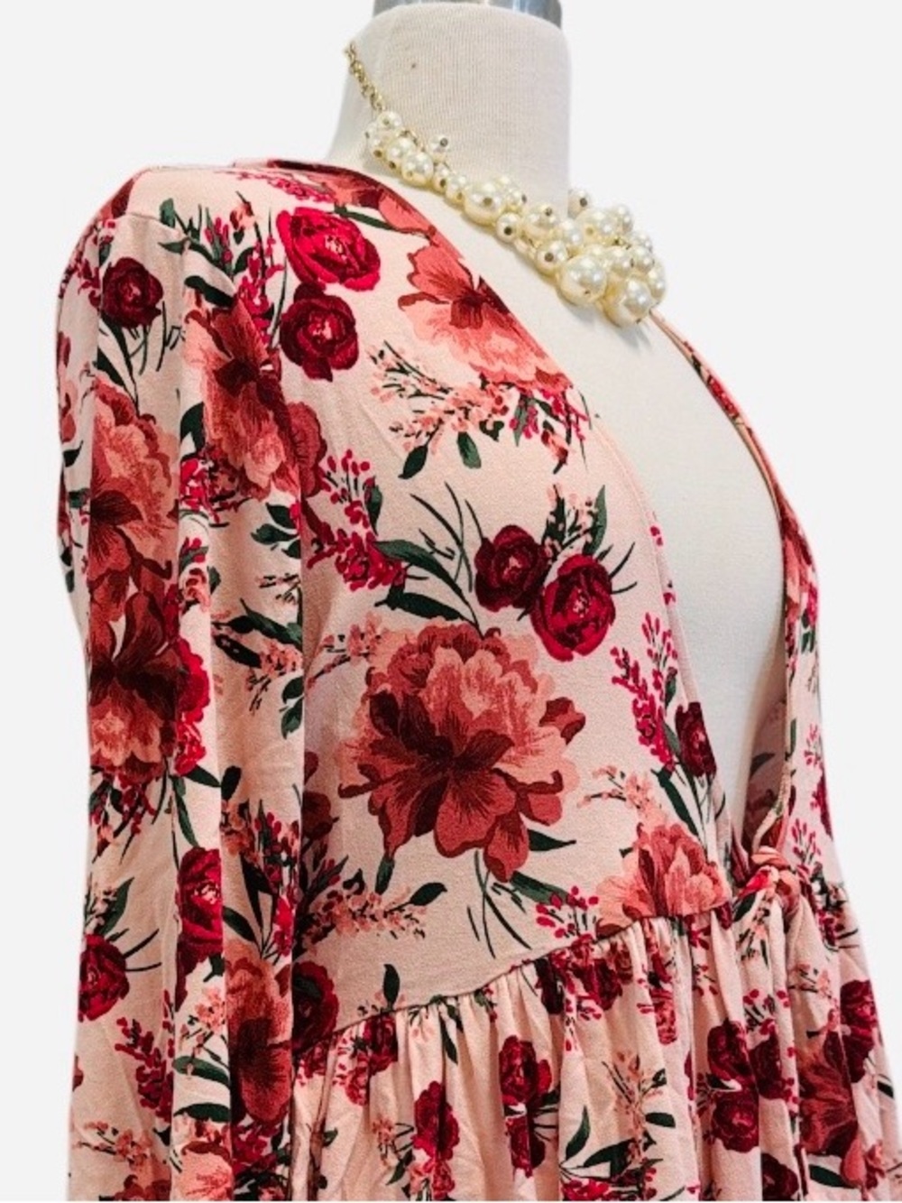 TORRID- PLUS SIZE - floral cardigan / baby doll cardigan/ 3/4 sleeves - Picture 5 of 7